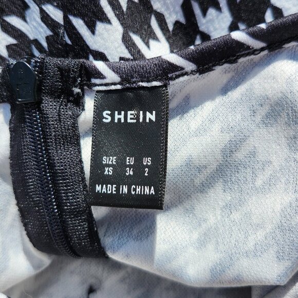 SHEIN Houndstooth Print Suspender Jumpsuit Women's Size XS - Picture 10 of 10